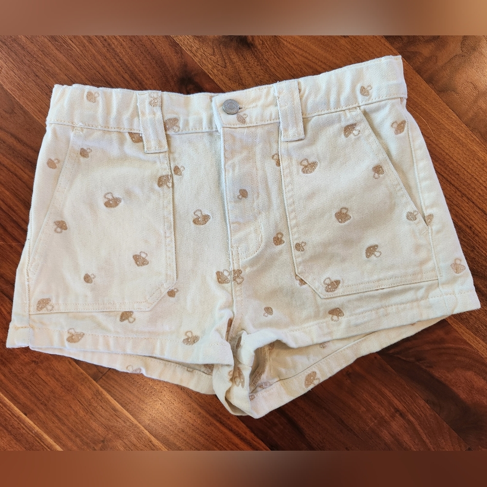 PacSun Women's Cream Colored Shorts With Mushroom Pattern